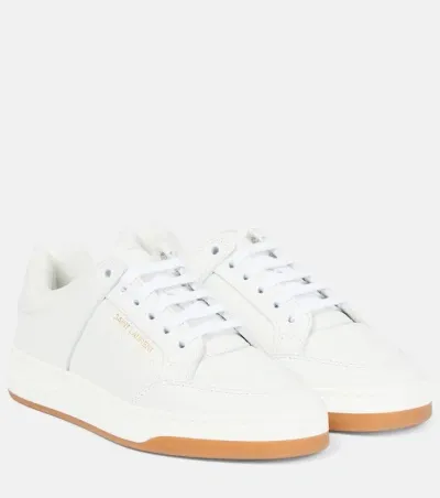 Saint Laurent Sl/61 Low-top Leather Sneakers In White