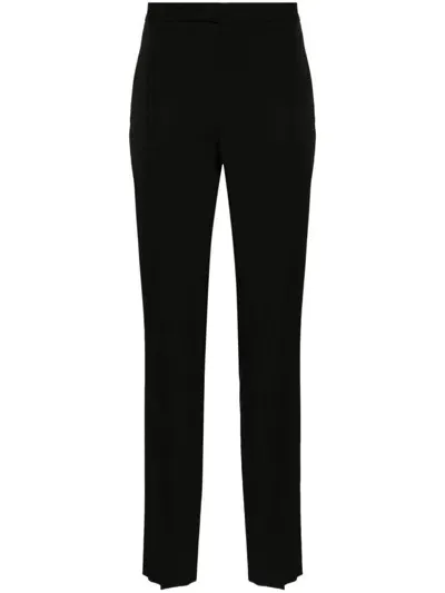 Saint Laurent High Waist Slim Fit Pants In Black