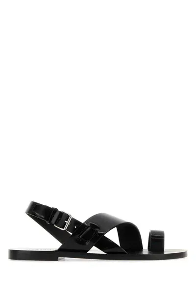 Saint Laurent Slippers In Black