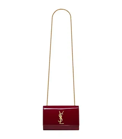 Saint Laurent Small Leather Kate Cross-body Bag In Red Grenat