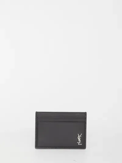 Saint Laurent Small Monogram Cardholder In Black