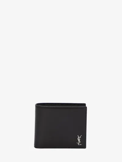 Saint Laurent Small Monogram Wallet In Black