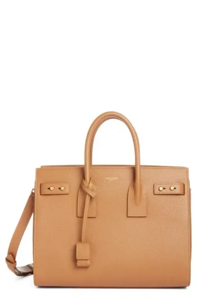 Saint Laurent Small Sac De Jour Tote Bag In Cinnamon