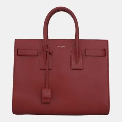 Pre-owned Saint Laurent Small Sac De Jour In Red