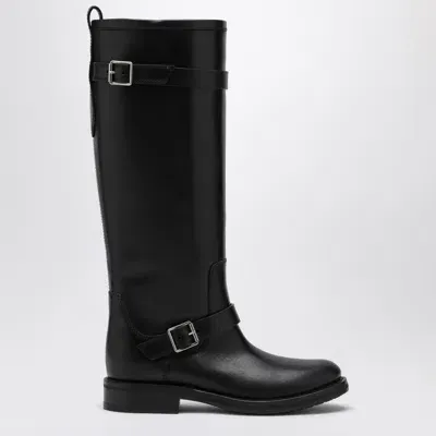 Saint Laurent Smooth River Boots In Black Leather