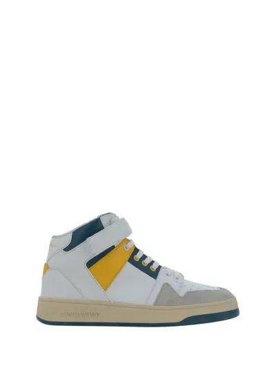 Saint Laurent Lax Mid Sneakers In Bl Opt/ottanium/corn