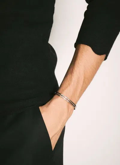 Saint Laurent Stacked Cuff In Silver