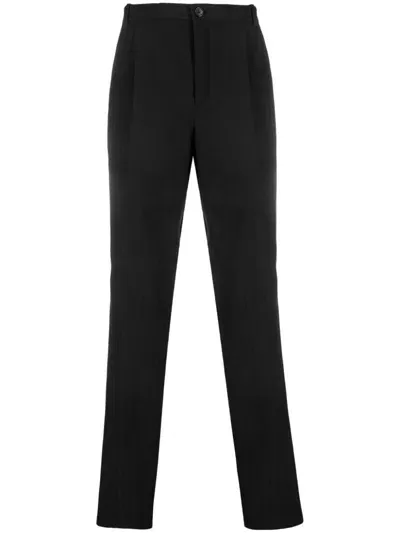 Saint Laurent Stripe-pattern Straight-leg Trousers In Schwarz