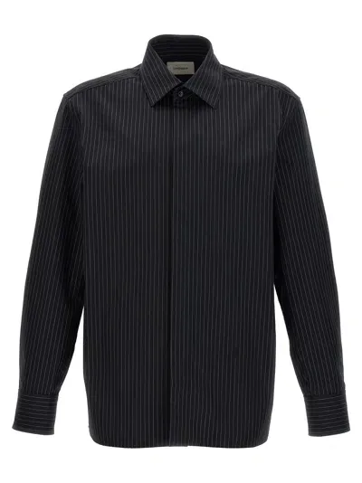 Saint Laurent Striped Shirt With Long Sleeves And Pinstripes In Multicolor