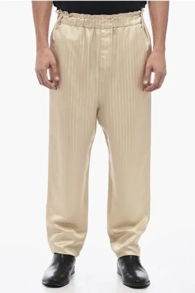 Saint Laurent Stripped Tailoring Pants With Drawstring