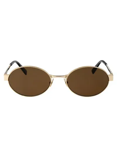 Saint Laurent Sunglasses In 004 Gold Gold Brown