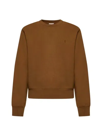 Saint Laurent Sweaters In Brown