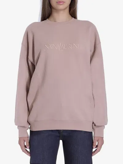 Saint Laurent Sweatshirt In Pink