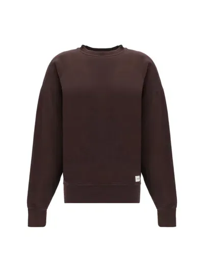 Saint Laurent Sweat Large Col Rond Avec Brid-s Nd  Female In Brown