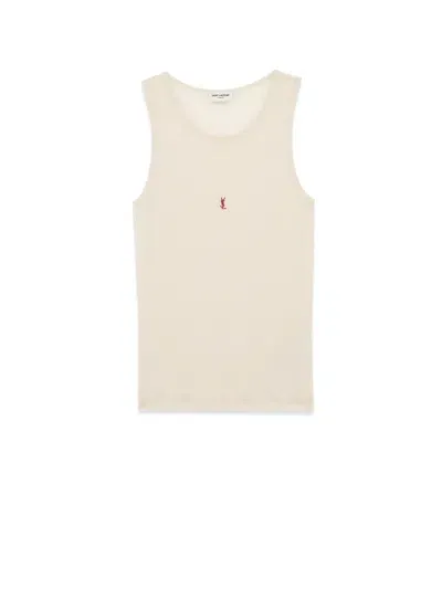 Saint Laurent Jersey Tank Top In Cream