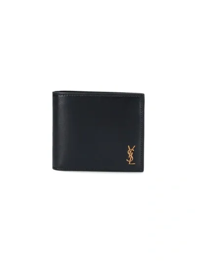 Saint Laurent 'tiny Cassandre' Wallet In Black  