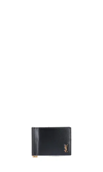 Saint Laurent Tiny Cassandre Wallet In Black