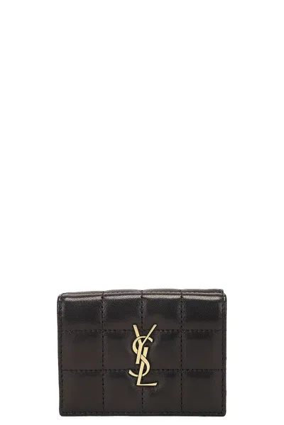 Saint Laurent Tiny Origami Wallet In Nero