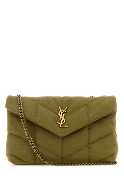 Saint Laurent Toy Puffer Shoulder Bag In Green