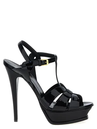 Saint Laurent 'tribute' Sandals In Black