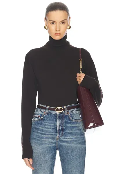 Saint Laurent Turtleneck Sweater In Ebene