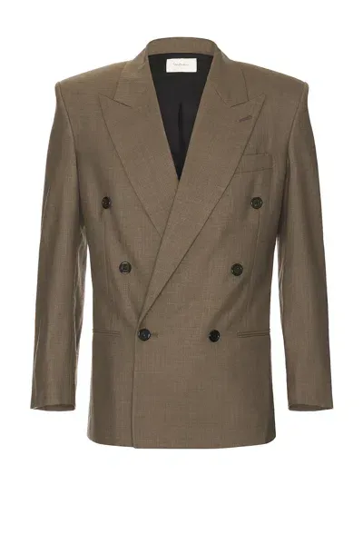 Saint Laurent Veste Armani Bascule Jacket In Taupe Chine