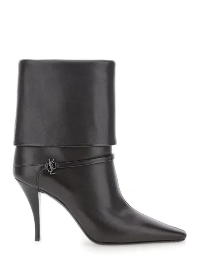 Saint Laurent Vicky 90 Dream Boots Nappa Pianosa Harris In Black