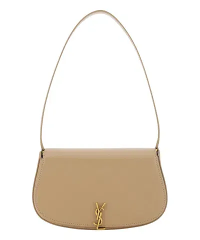 Saint Laurent Voltaire Shoulder Bag In Beige