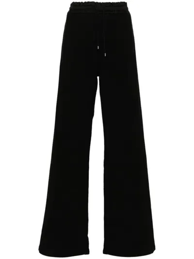 Saint Laurent Wide Leg Track Pants In Black