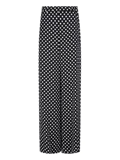 Saint Laurent Wide Pants With Polka Dots In Black  