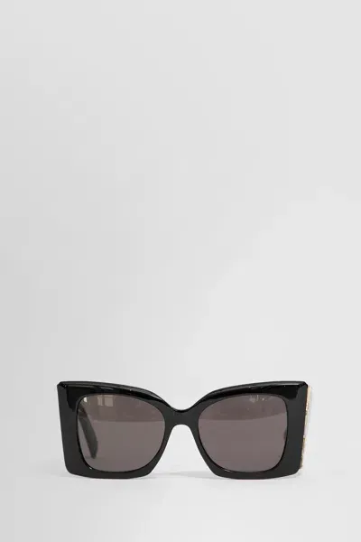 Saint Laurent Woman Black Eyewear In Brown