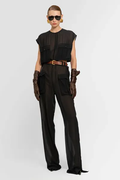 Saint Laurent Woman Black Jumpsuits