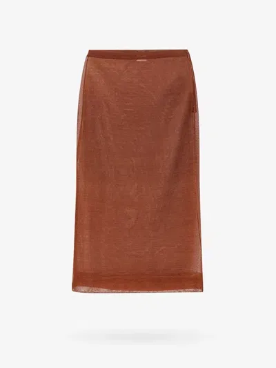 Saint Laurent Woman Skirt Woman Brown Skirts