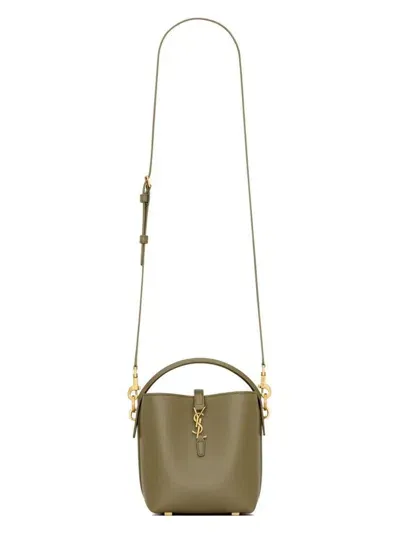 Saint Laurent Mini Le 37 Bucket Bag In Elmwood