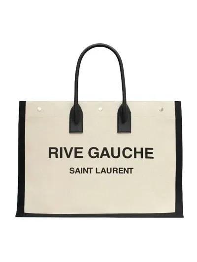 Saint Laurent Rive Gauche Tote Bag In Beige