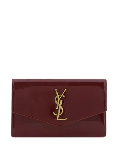 Saint Laurent Women's Uptown Chain Wallet In Redgrenat