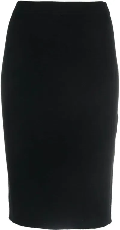 Saint Laurent Women's Wool Pencil Skirt In Black