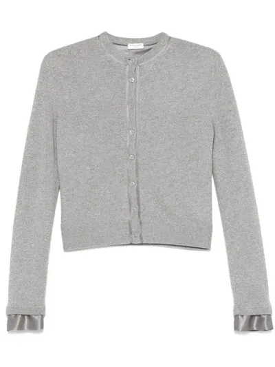 Saint Laurent Wool Cardigan In Grey