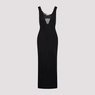 Saint Laurent Wool Tank Dress In Black