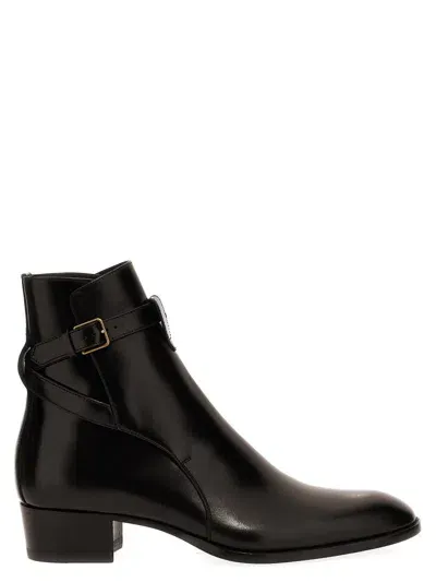 Saint Laurent Brown Wyatt Ankle Boots