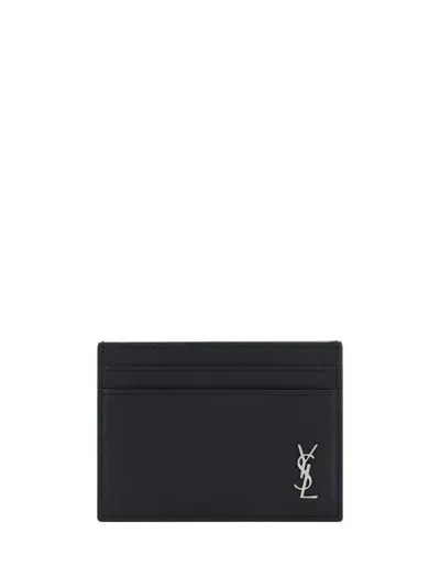 Saint Laurent Ysl Card Holder In Black