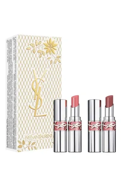 Saint Laurent Yves  Loveshine Lip Oil Stick Duo $90 Value In No Color