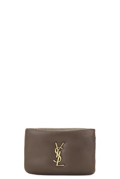 Saint Laurent Zipped Credit Card Case In Light Musk