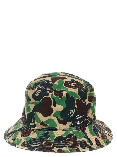 Saint Mxxxxxx Bucket Hat Saint Michael X A Bathing Ape In Multicolor