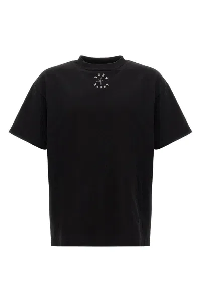 Saint Mxxxxxx Logo-print Cotton T-shirt In Black