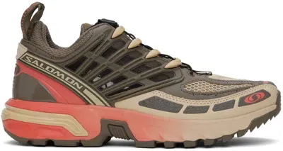 Salomon Taupe Acs Pro Sneakers In Falcon/sugar Coral/c