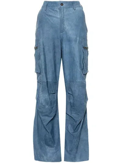 Salvatore Santoro Straight-leg Cargo Pants In Blue