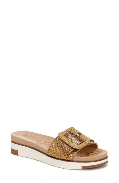 Sam Edelman Ariane Platform Slide Sandal In Medallion Gold