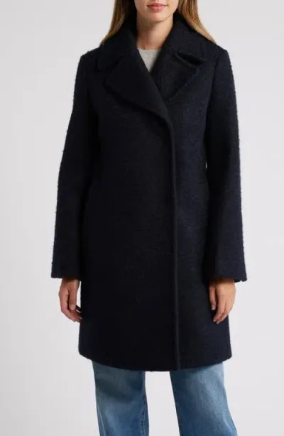 Sam Edelman Bouclé Swing Coat In Navy