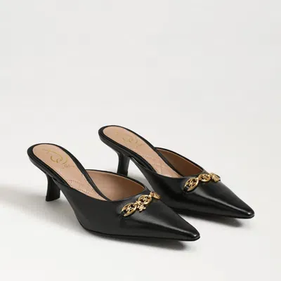 Sam Edelman Brynne Kitten Heel Mule Black Leather